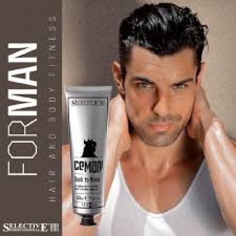 Черен матиращ гел за бели коси Selective Cemani For man Back to Black 150ml